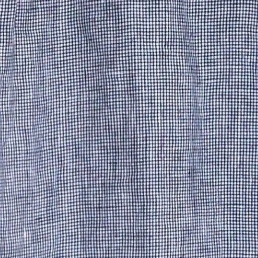 Banana Republic Linen Shirt Mens M Blue White Check Long Sleeve Button Down EUC
